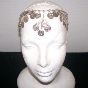 Hair Accessory ~ Head Piece ~ Silver ~  Fancy Coin Chain ~ Fits All